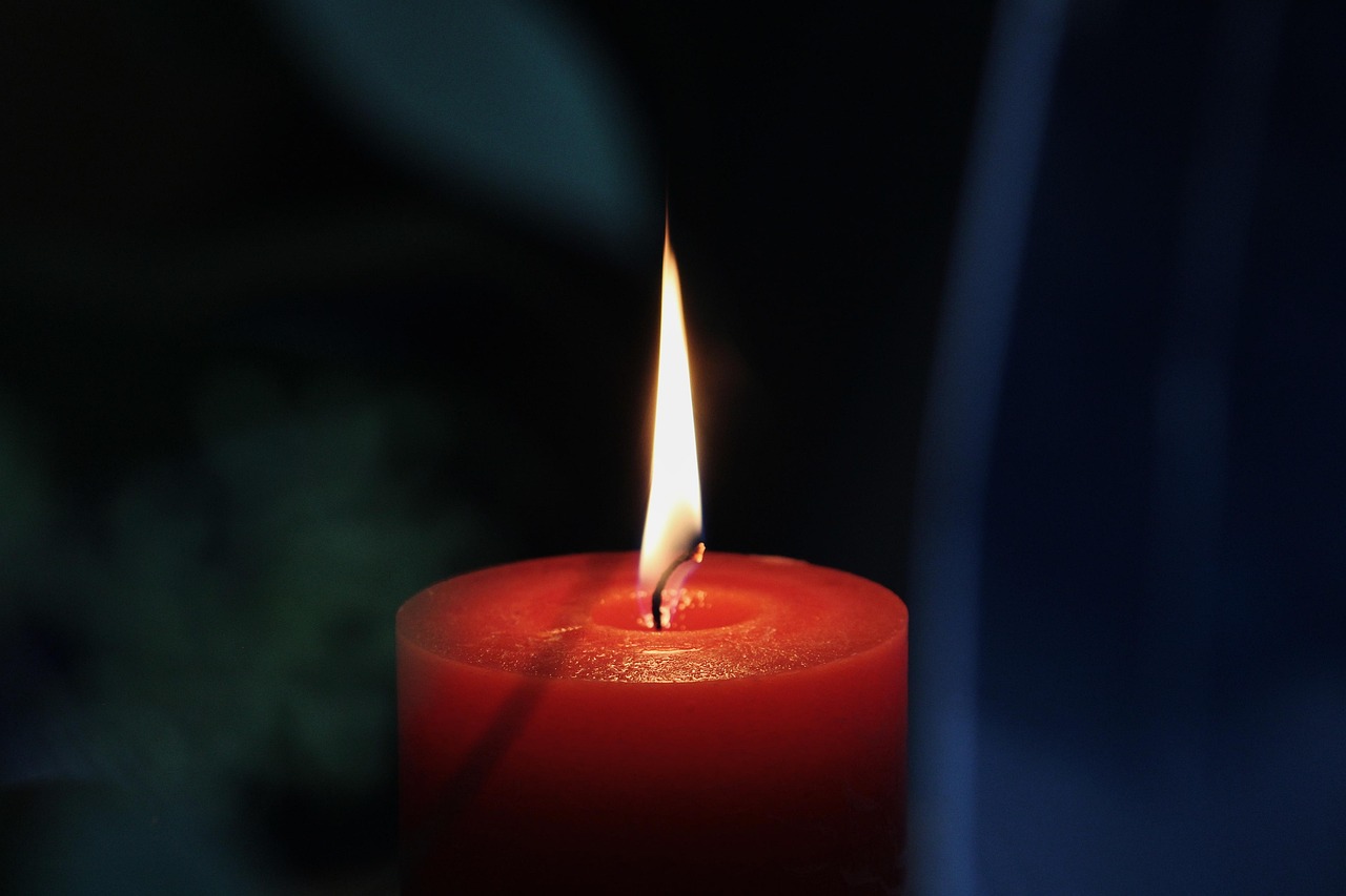 cedar candle beside campfire wood